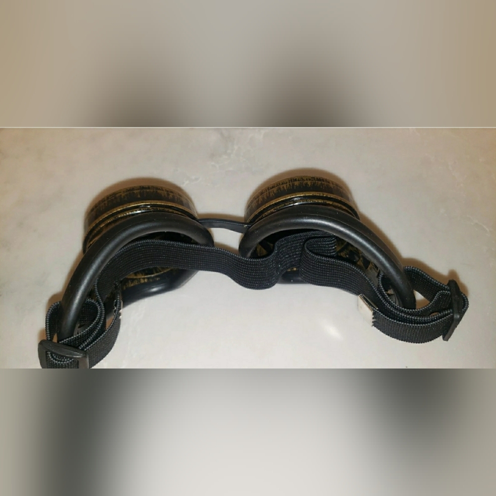 Black Plugs with Gold Rim and Holographic Skull - Picture 3 of 5